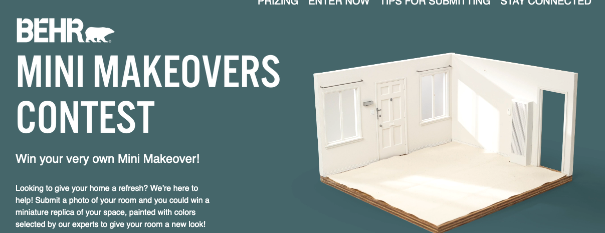 Behr Mini Makeovers Contest Official Rules